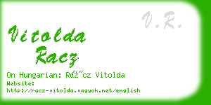 vitolda racz business card